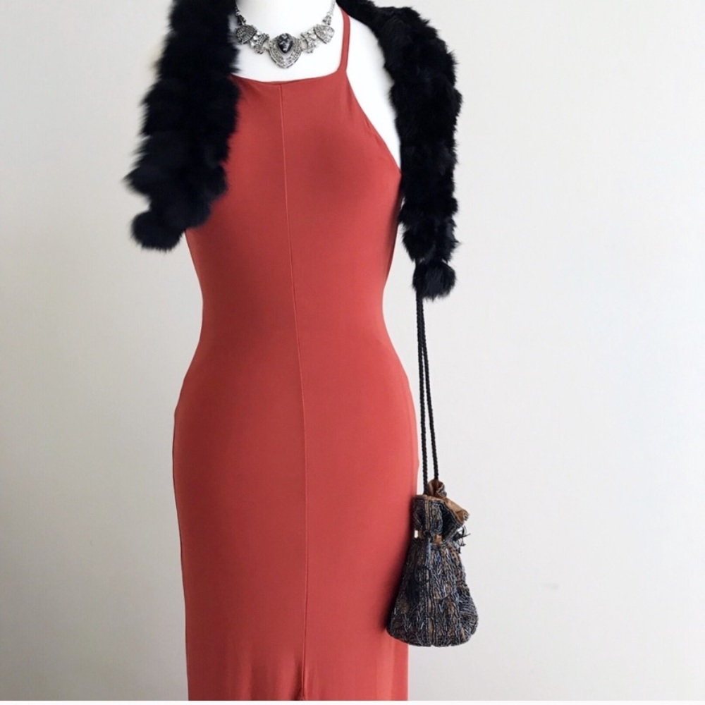 Misguided Rust Maxi Dress